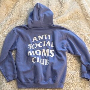 Hubs and Hers Purple Anti Social Moms Hoodie